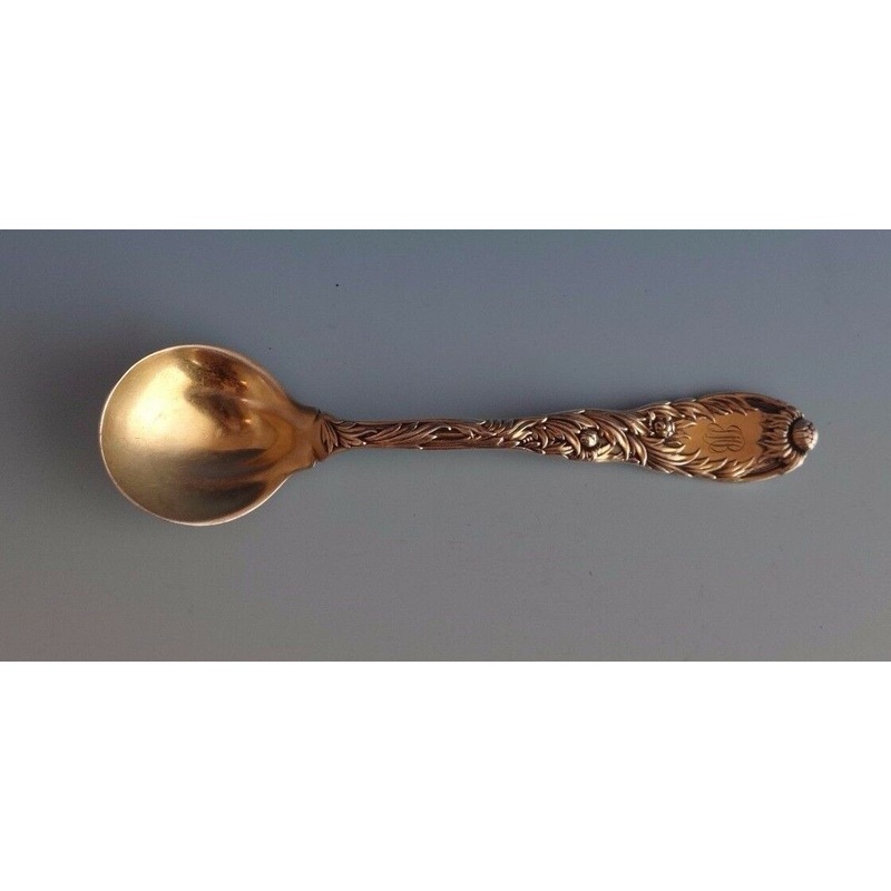 Chrysanthemum Vermeil by Tiffany & Co. Sterling Sherbet Spoon Pinched 5 1/2"