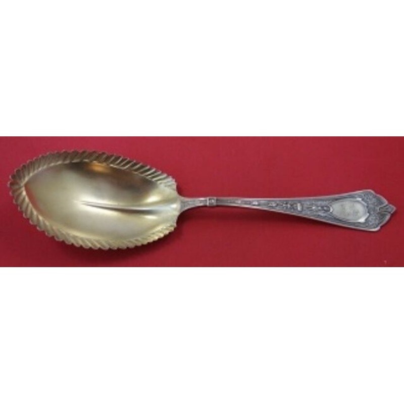 Cleopatra by Schulz and Fischer Sterling Berry Spoon GW w/Ridge Pie Edge 9"