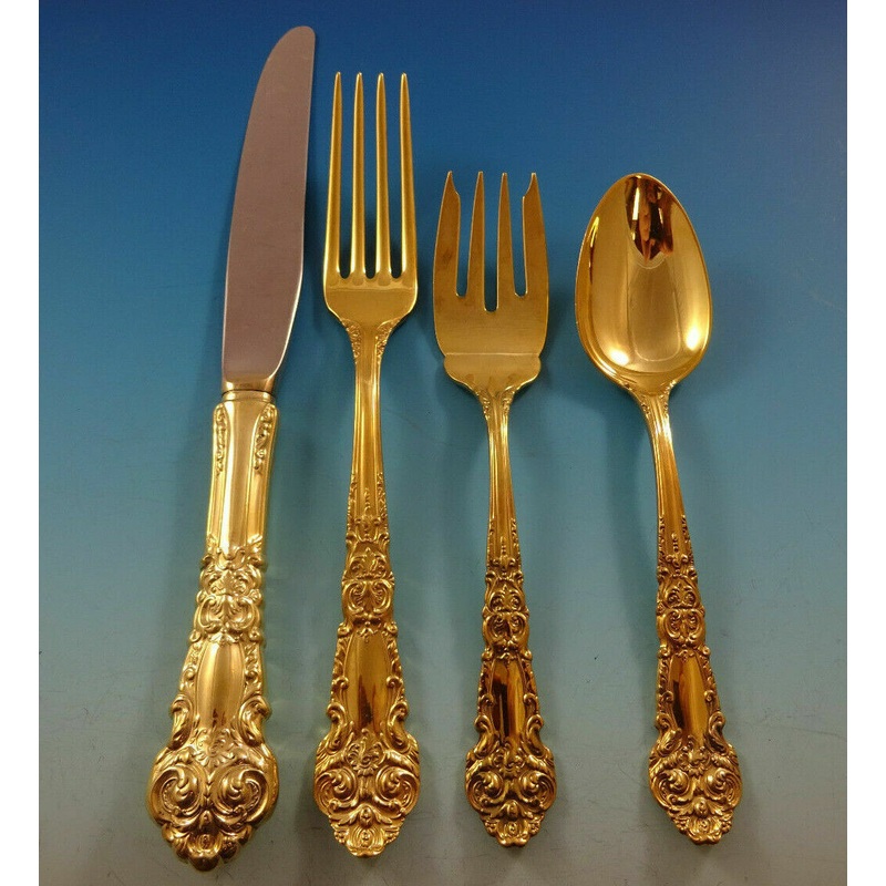 French Renaissance Vermeil by Reed & Barton Sterling Regular Size Setting(s) 4pc