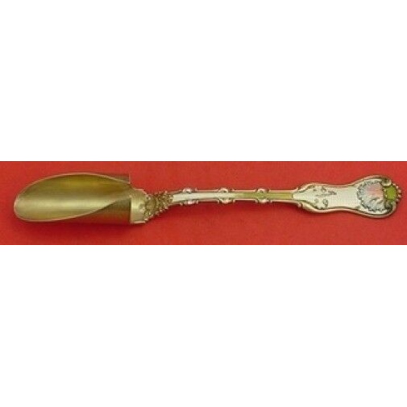 Imperial Queen by Whiting Sterling Cheese Scoop Large Vermeil Enameled 8 1/4"