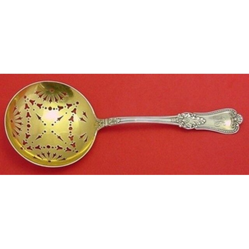Kensington by Gorham Sterling Pea Spoon Gold Washed 8 1/2"