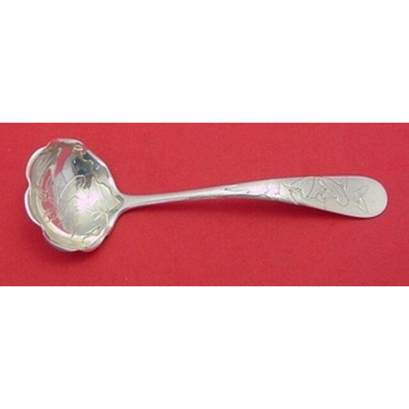 Knickerbocker Etched by Gorham Sterling Sauce Ladle with Morning Glories 6 1/4"