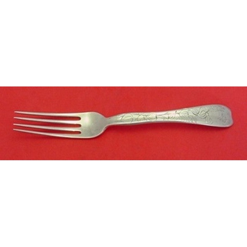Lap Over Edge Acid Etched by Tiffany & Co. Sterling Regular Fork w/Floral Design