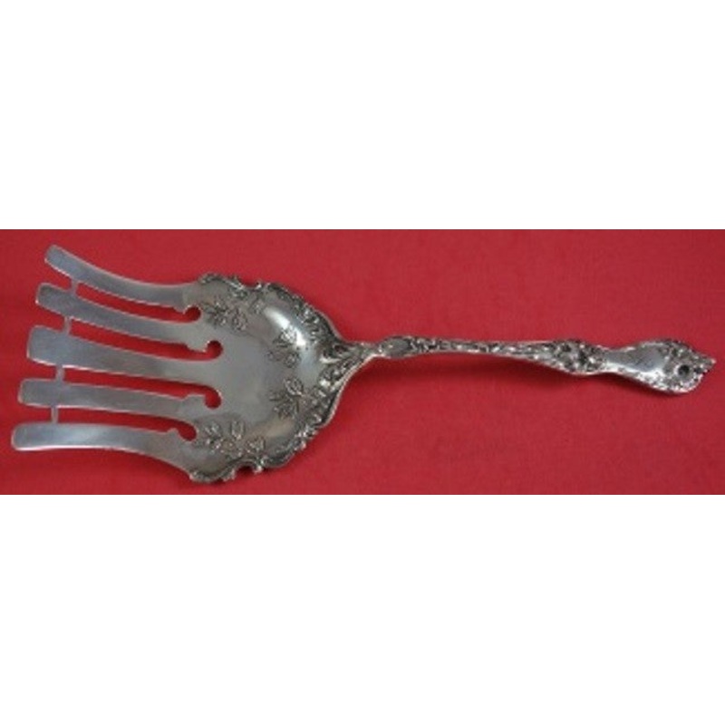 Les Cinq Fleurs by Reed and Barton Asparagus Fork 5-Tine w/bar 9 5/8"