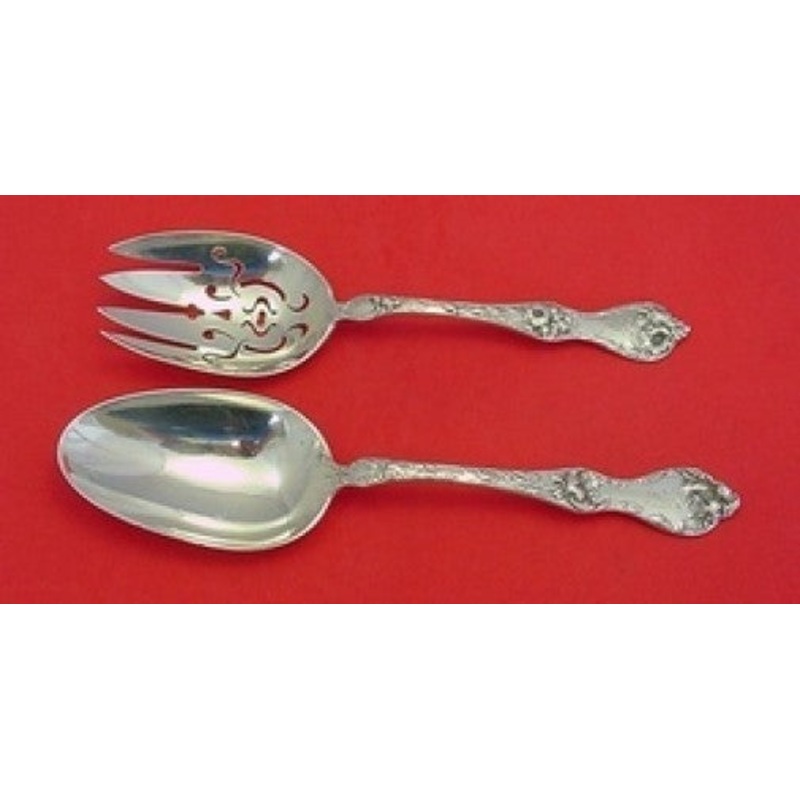 Les Cinq Fleurs Reed Barton Sterling Vegetable Serving Set 9" Pierced