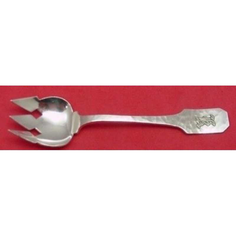 Norman Hammered by Shreve Sterling Ice Cream Fork w/Diamond Cut Out/Applied "K"