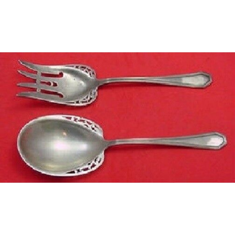 Queen Anne Plain by Dominick and Haff Sterling Salad Serving Set Pcd w/ Bar 2pc