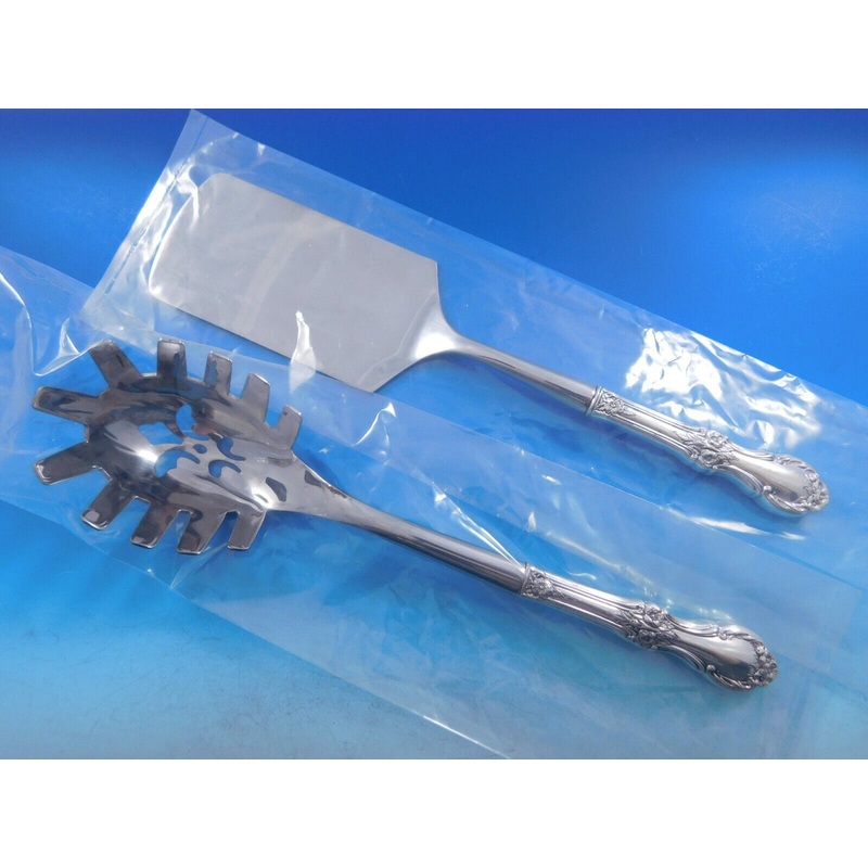 Wild Rose by International Sterling Italian Pasta Server Set 2pc HHWS Custom