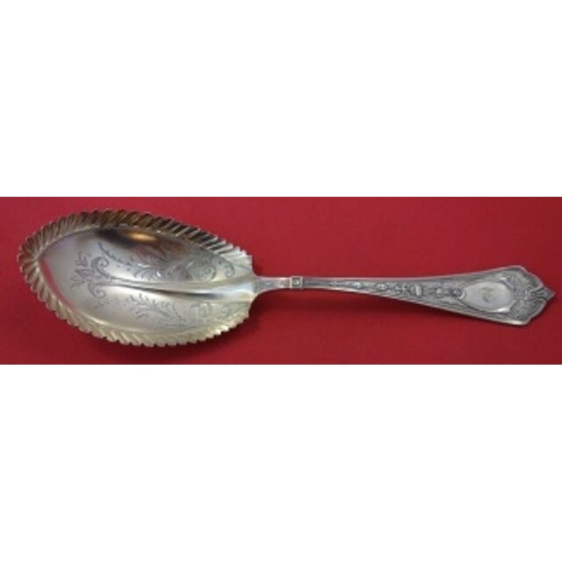 Cleopatra by Schulz and Fischer Sterling Berry Spoon GW BC with Pie Edge 9"