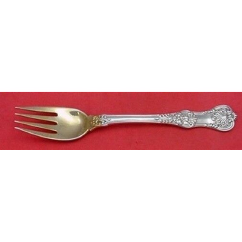 English King by Tiffany & Co Sterling Fish Fork 4-Tine Gold Washed 6 3/4"