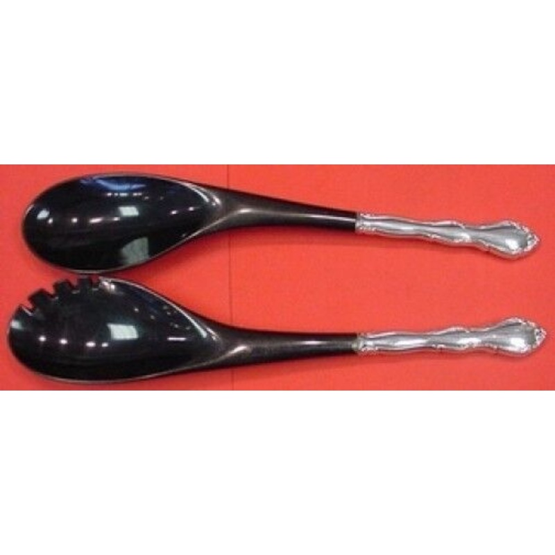 Fontana by Towle Sterling Salad Serving Set with Black Nylon 12"
