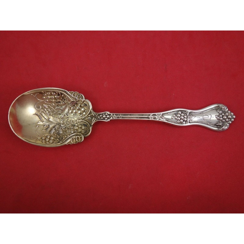 Grape by Dominick and Haff Sterling Preserve Spoon GW Dated April 30 1898