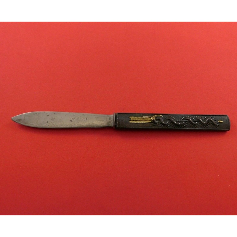 Kozuka by Unknown Mixed Metals Fruit Knife Japanese Motif HH WS 7 1/4"