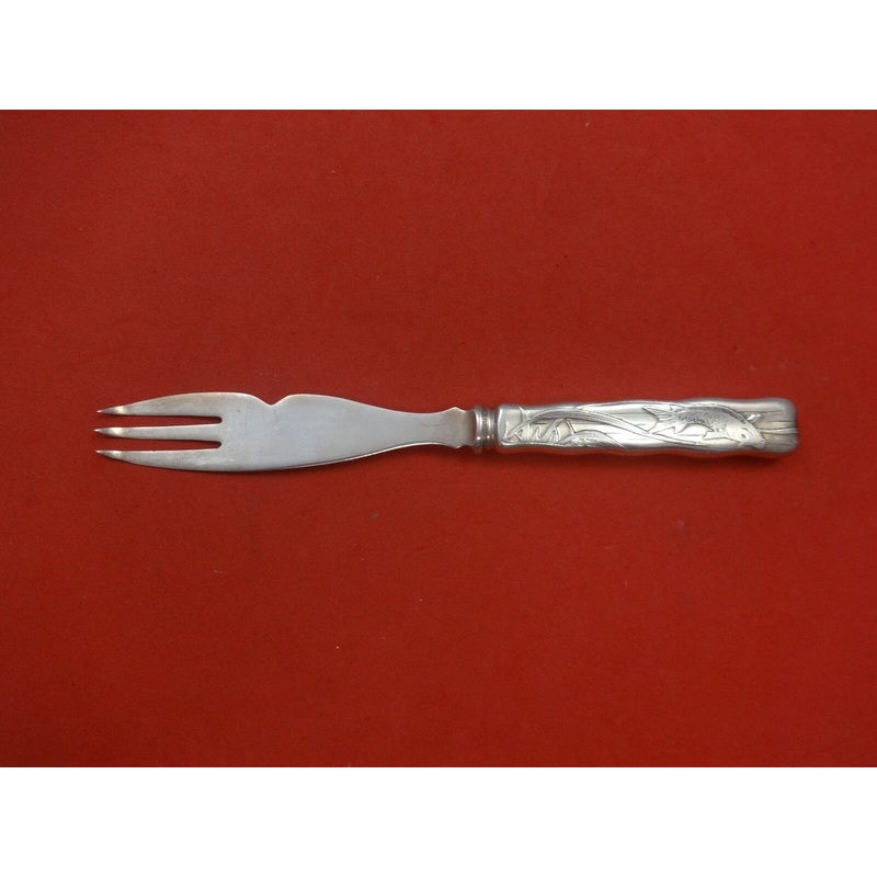 Lap Over Edge Acid Etched by Tiffany Sterling Melon Knife with Catfish 8 1/8"