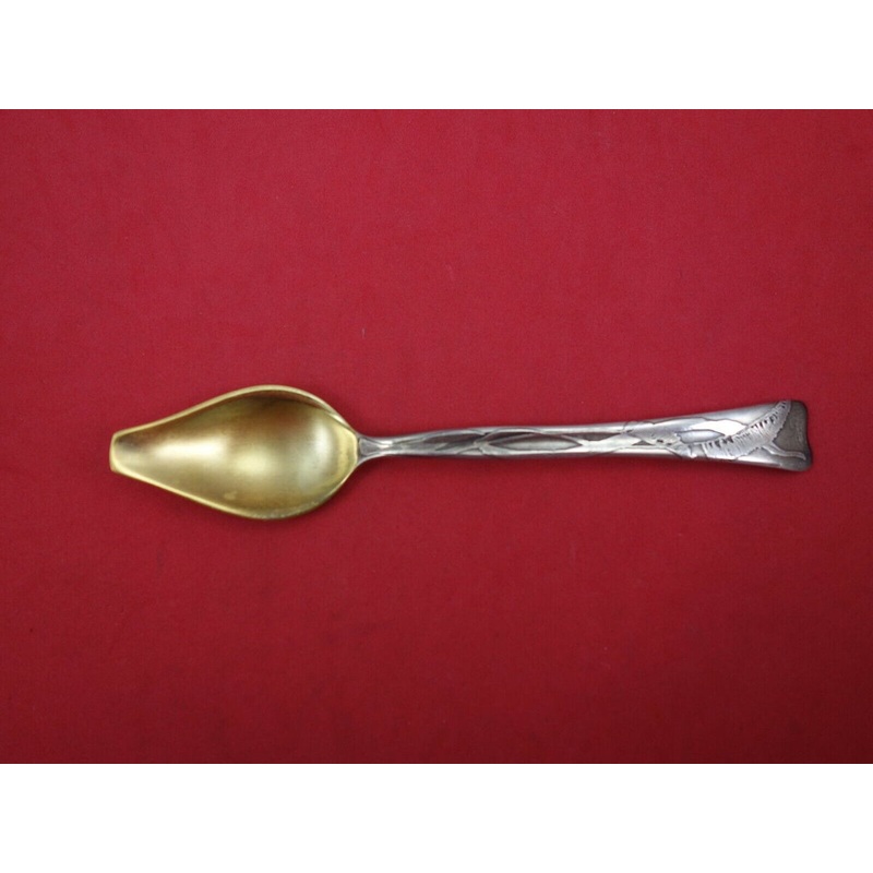 Lap Over Edge Acid Etched by Tiffany Sterling Melon Spoon GW w/ Buffalo Grass