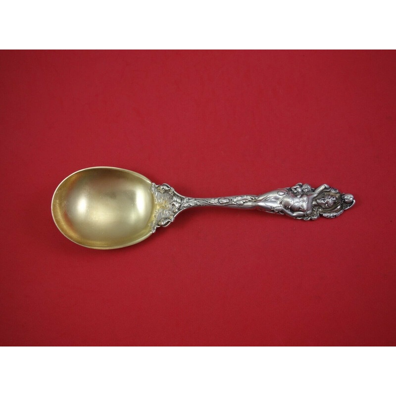 Love Disarmed by Reed and Barton Sterling Salad Serving Spoon Old GW 10 1/2"