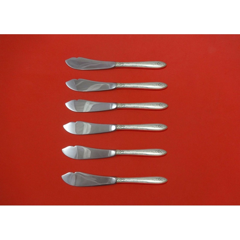 Margaret Rose by National Sterling Trout Knife Set 6pc. HHWS Custom 7 1/2"