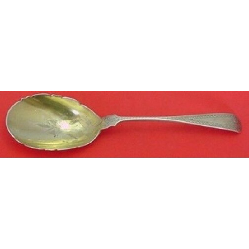 Pattern Unknown by Bailey & Co. Sterling Berry Spoon Large 10" GW Brite-Cut