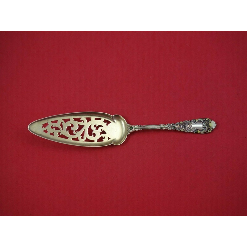 Renaissance by Dominick and Haff Sterling Jelly Cake Server GW Pcd Enamel 9 7/8"