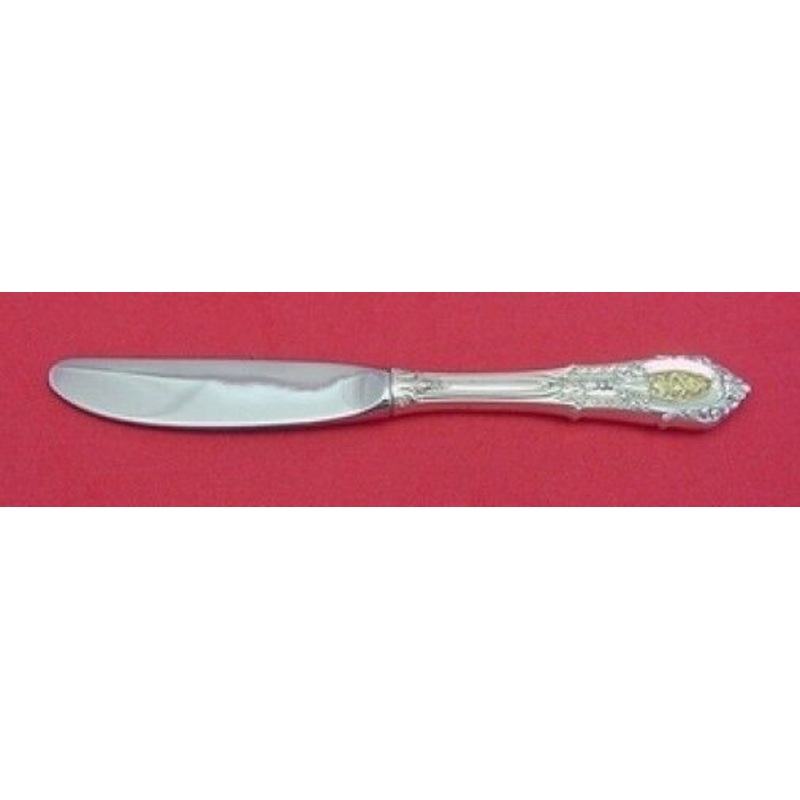 Rose Point Gold by Wallace Sterling Butter Spreader HH Modern Blade Gold Accent
