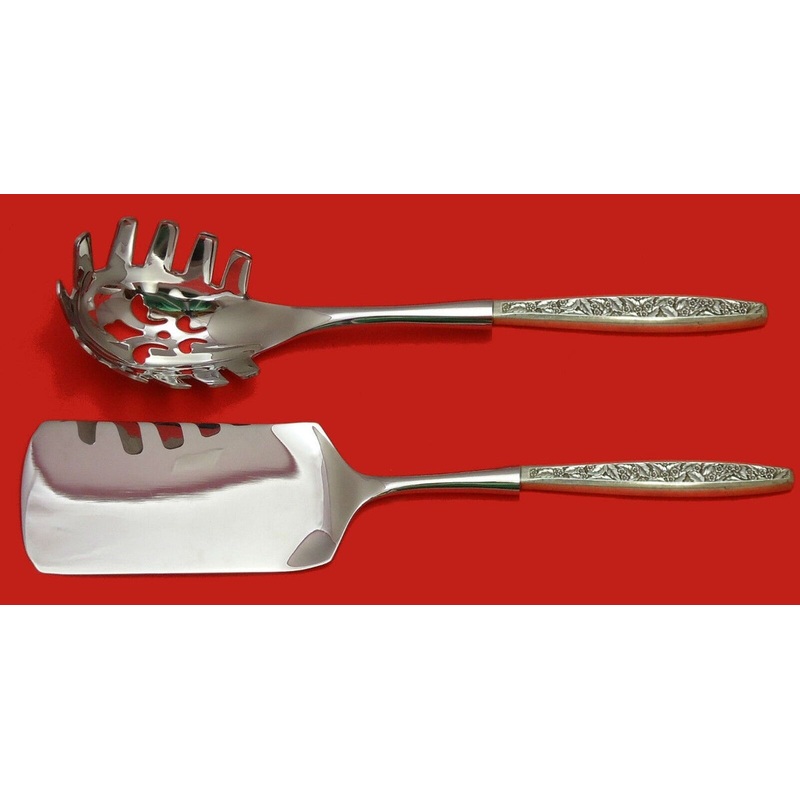 Valencia by International Sterling Italian Pasta Server Set 2pc HHWS Custom