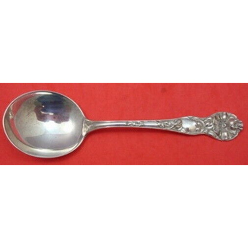 Wild Rose by Watson Sterling Gumbo Soup Spoon 6 3/4" Round Large Vintage