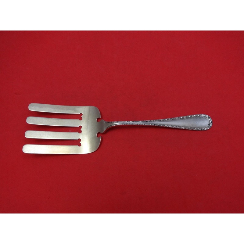 Davis & Galt Sterling Asparagus Fork Gold Washed 9 1/2"