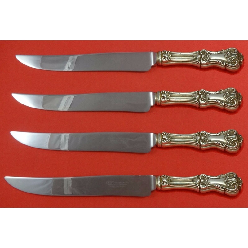 Federal Cotillion by Frank Smith Sterling Steak Knife Set Texas Sized Custom