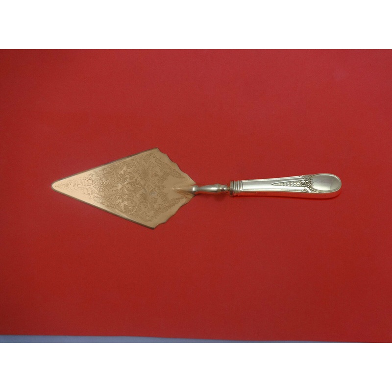 Flowered Antique by Blackinton Sterling Pastry Server Fancy Vermeil Custom