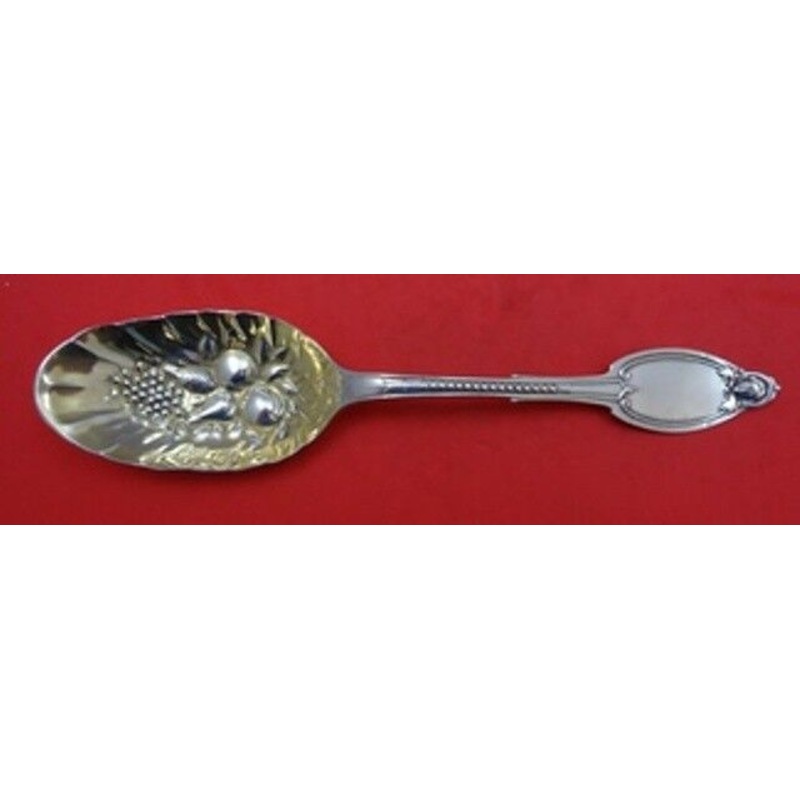 Kenilworth by Albert Coles Sterling Berry Spoon GW Embossed w/Fruit 8 1/2"