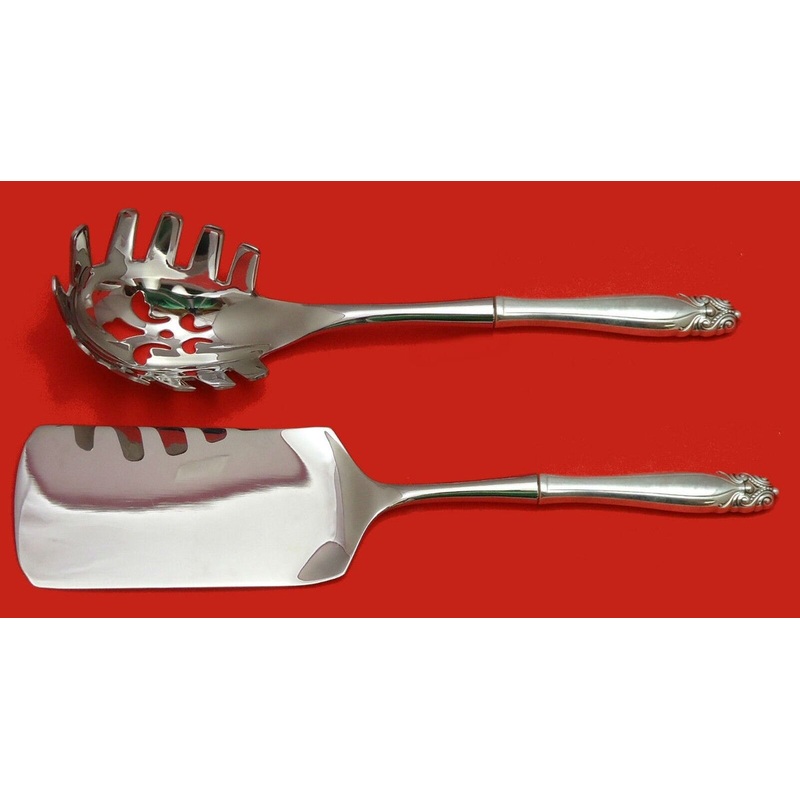 King Christian by Wallace Sterling Italian Pasta Server Set 2pc HHWS Custom