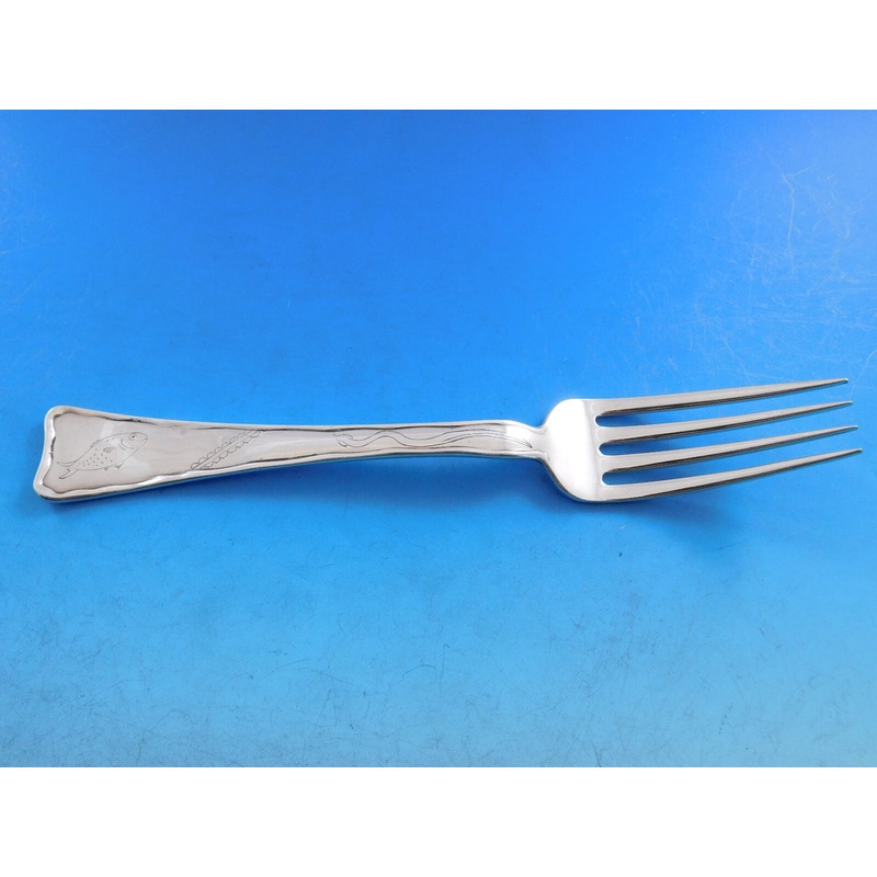 Lap Over Edge Etched by Tiffany & Co. Sterling Dinner Fork Fish & Snake