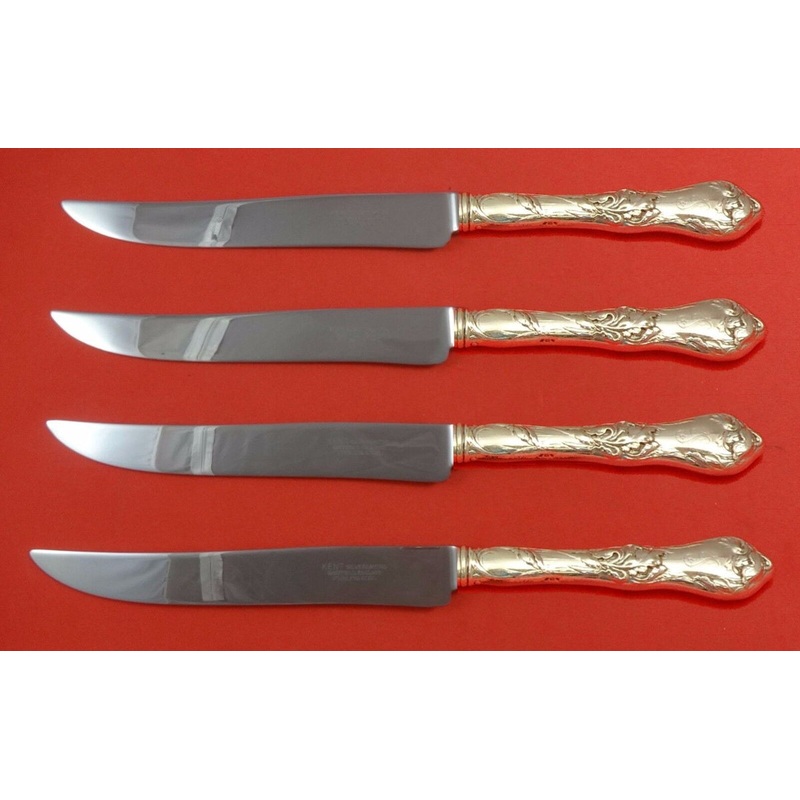 Les Cinq Fleurs by Reed and Barton Sterling Steak Knife Set Texas Sized Custom