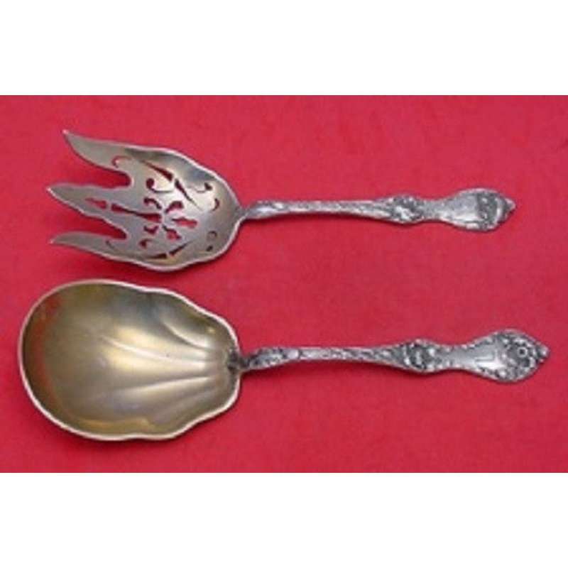 Les Cinq Fleurs by Reed & Barton Sterling Salad Serving Set w/Pierced Flowers