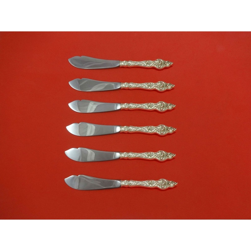 Les Six Fleurs by Reed & Barton Sterling Trout Knife Set 6pc. HHWS  Custom Made