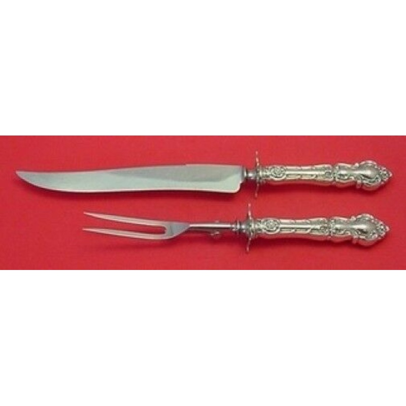 Meadow Rose by Wallace Sterling Roast Carving Set 2pc
