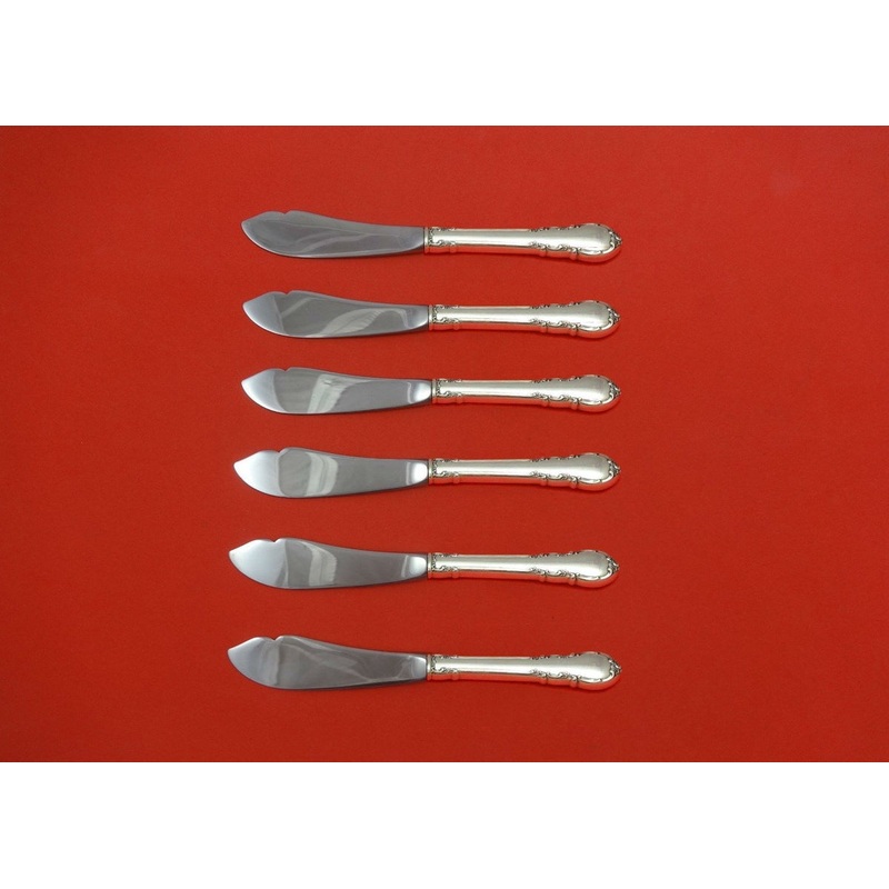 Modern Victorian by Lunt Sterling Trout Knife Set 6pc. HHWS  Custom Made 7 1/2"