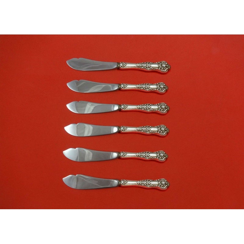 New King by Dominick and Haff Sterling Trout Knife Set 6pc. HHWS  Custom 7 1/2"