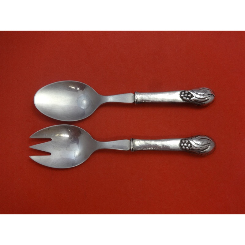 Ornamental #19 Danish Sterling by Georg Jensen Sterling Salad Serving Set WS 8"