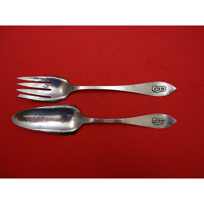 Pattern Unknown by Kalo Sterling Vegetable Serving Set w/Applied "B" 2pc