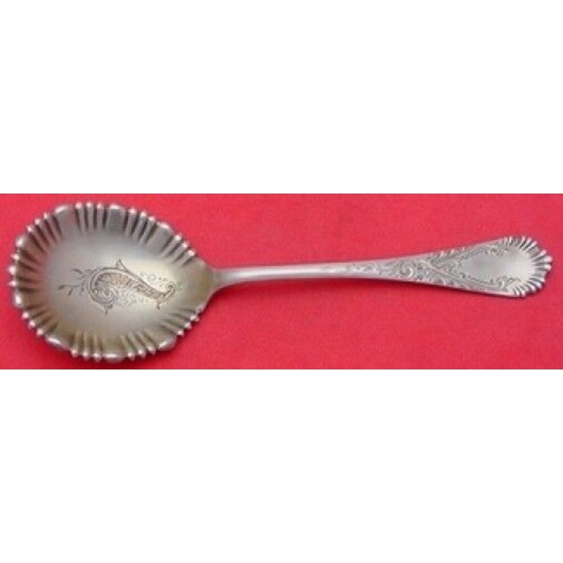 Victoria by Wood and Hughes Sterling Sugar Spoon Engraved Bowl Scalloped  5 3/8"