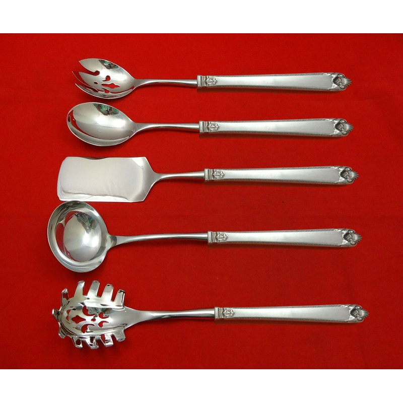 George II Rex Hand Chased by Watson Sterling Hostess Set 5pc HHWS  Custom Made