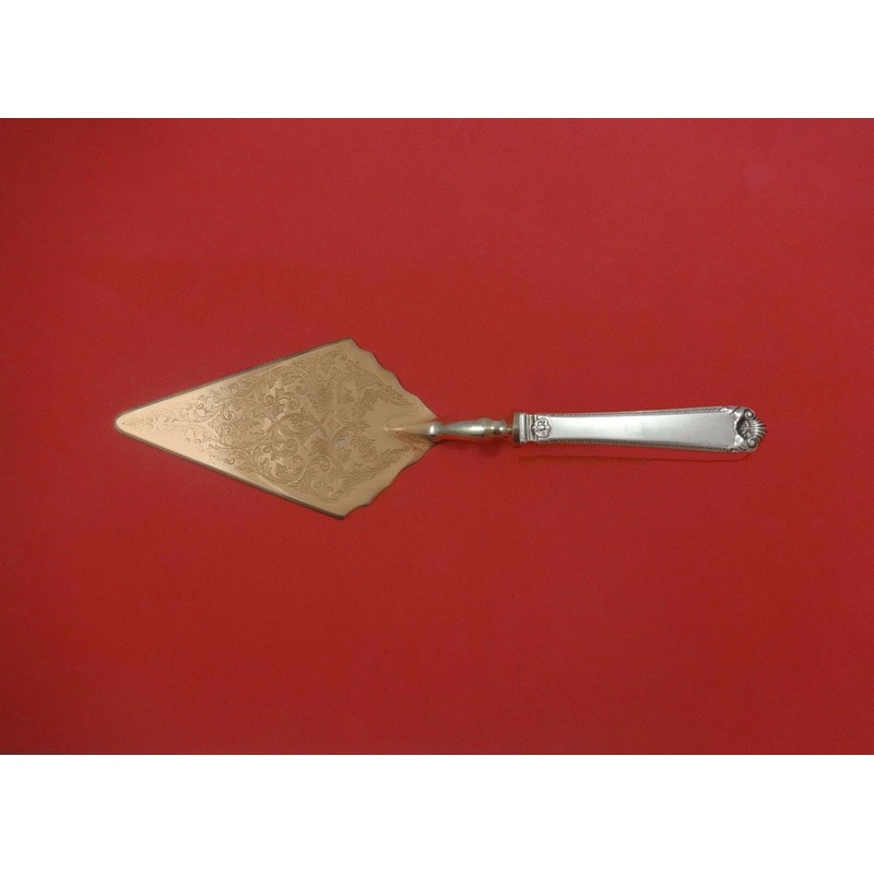 George II Rex Hand Chased by Watson Sterling Pastry Server Fancy Vermeil Custom