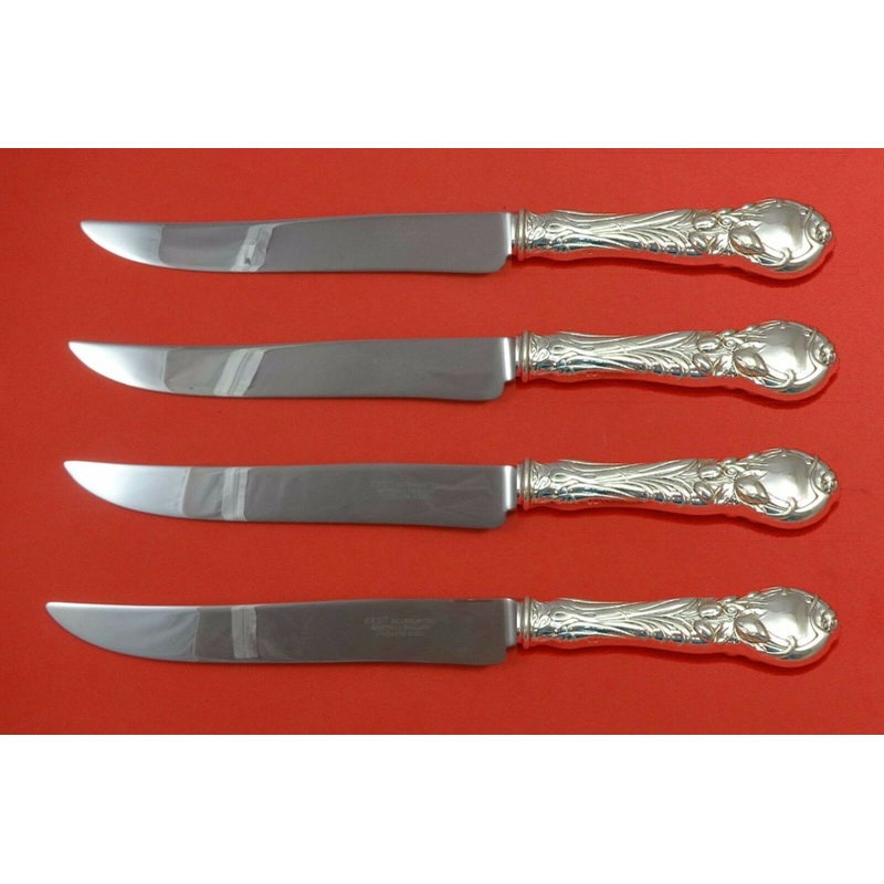 La Parisienne by Reed and Barton Sterling Steak Knife Set 4pc Texas Sized Custom