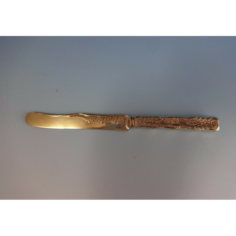 Lap Over Edge Acid Etched by Tiffany & Co. Sterling Breakfast Knife w/Daisies