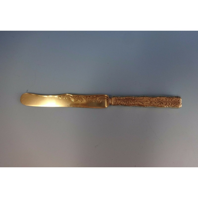 Lap Over Edge Acid Etched by Tiffany & Co. Sterling Breakfast Knife w/Flowers