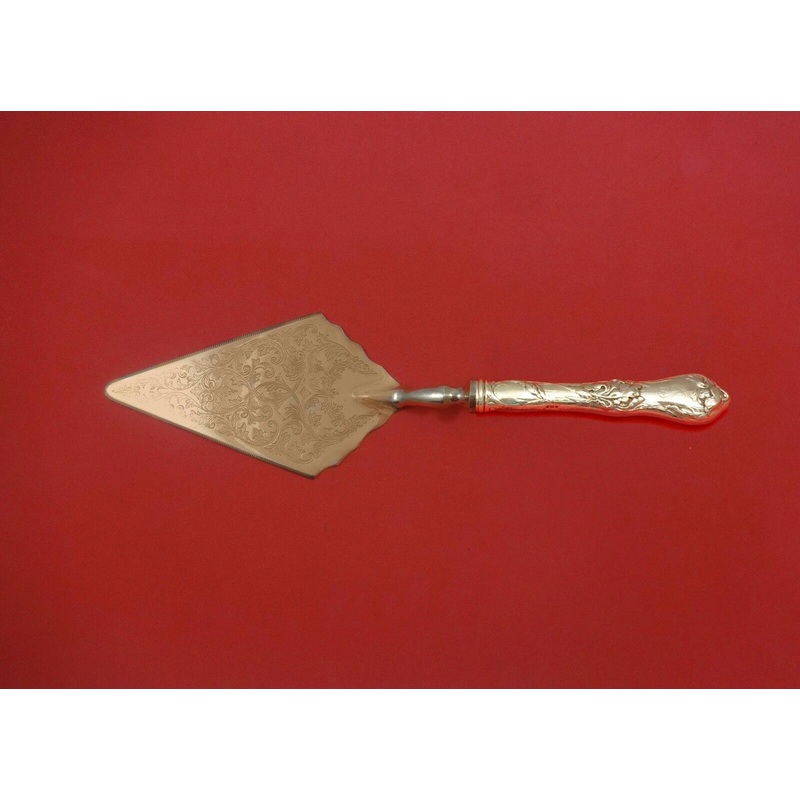 Les Cinq Fleurs by Reed & Barton Sterling Pastry Server Fancy Vermeil HH Custom