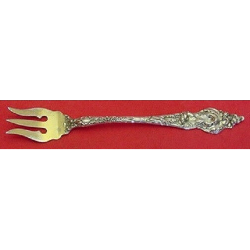 Les Six Fleurs by Reed & Barton Sterling Cocktail Fork Gold Washed 5 3/4"