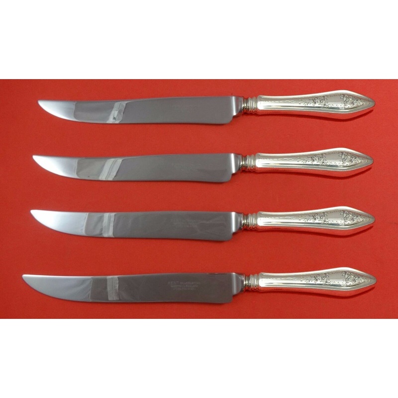 Mary Chilton Engraved #1 by Towle Sterling Steak Knife Set Texas Sized Custom