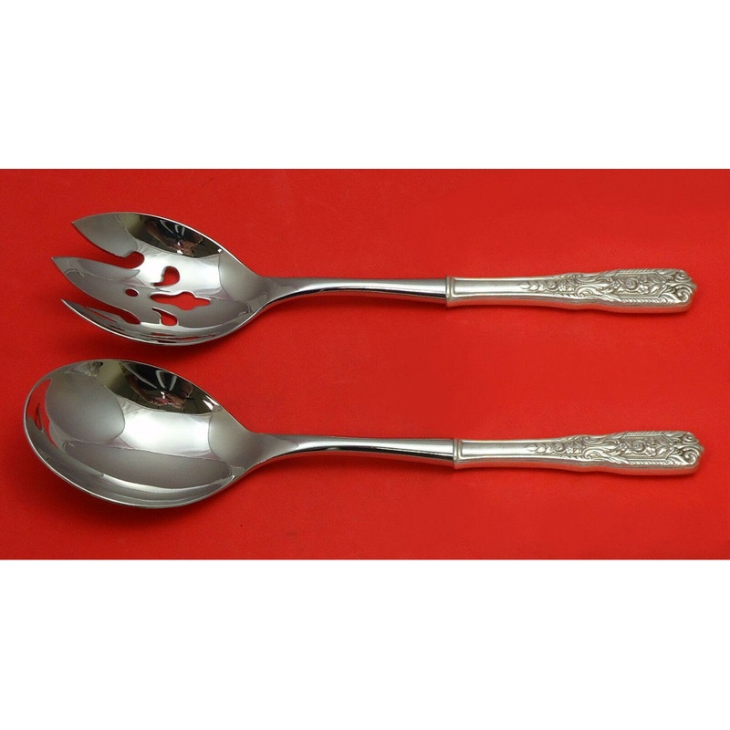 Milburn Rose by Westmorland Sterling Salad Serving Set 2pc HHWS Custom Made